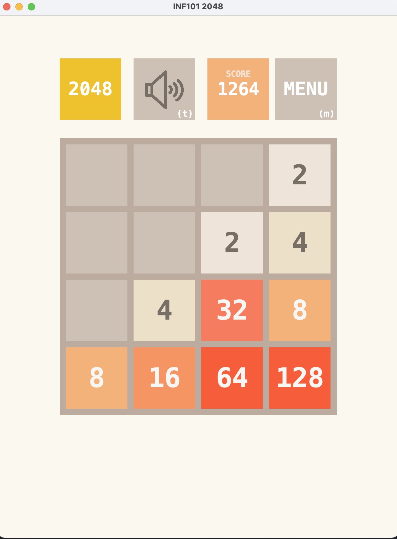2048 Game Screenshot